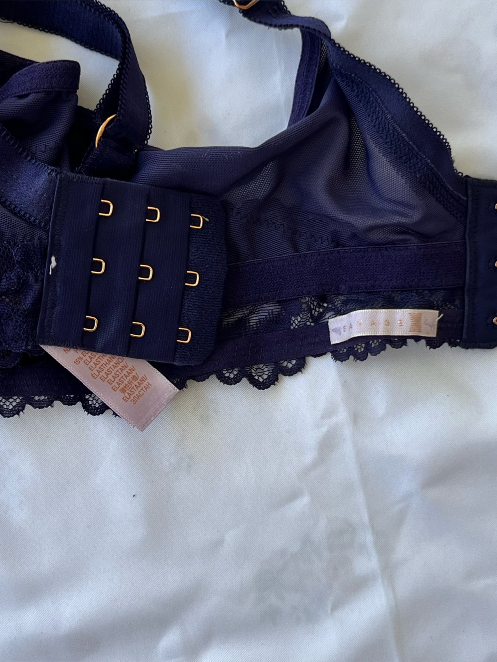 Savage X Fenty Lace Wirefree Bralette in Dark Navy - Picture 5 of 5